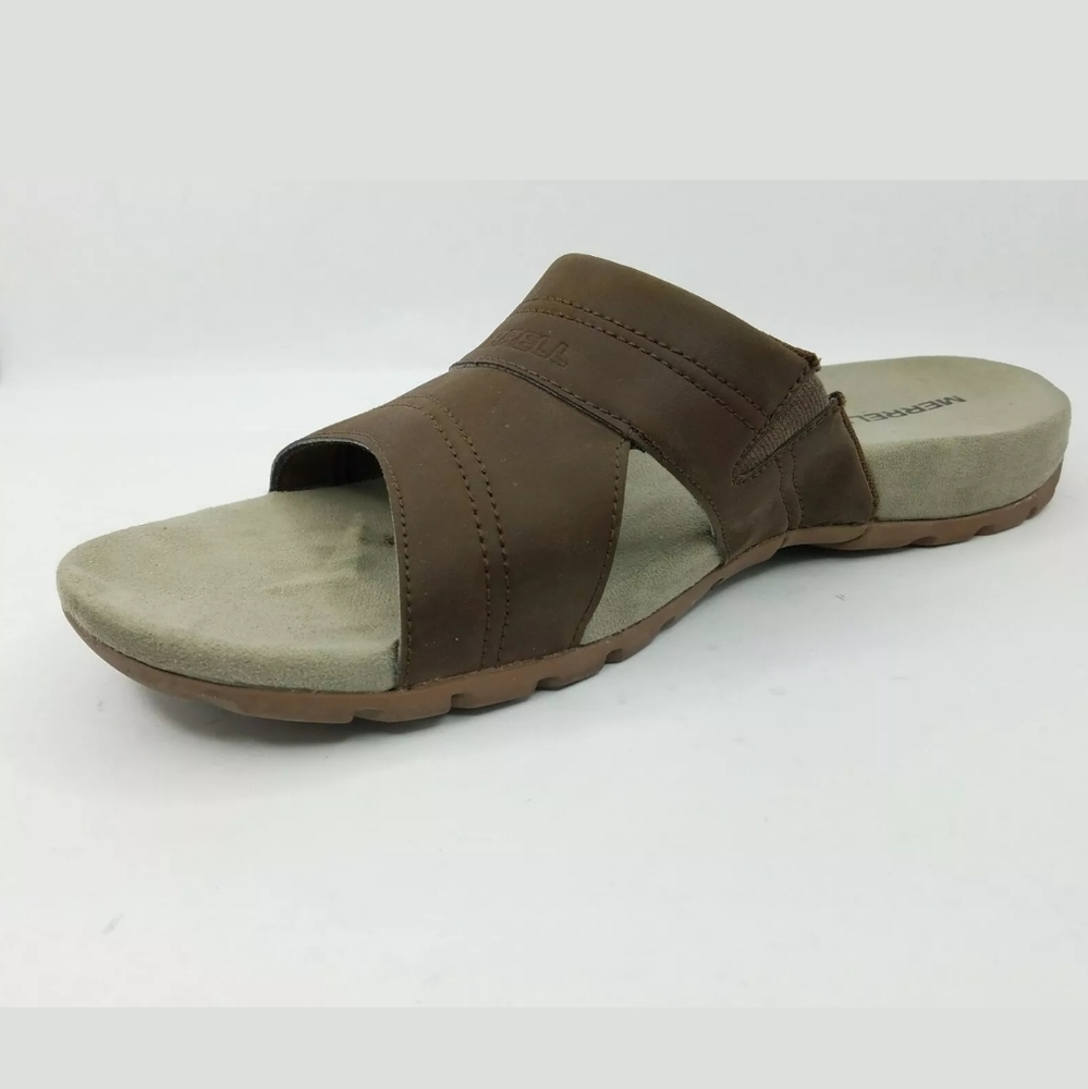 Merrell Men's Sandals Slides Brown sue Leather 13